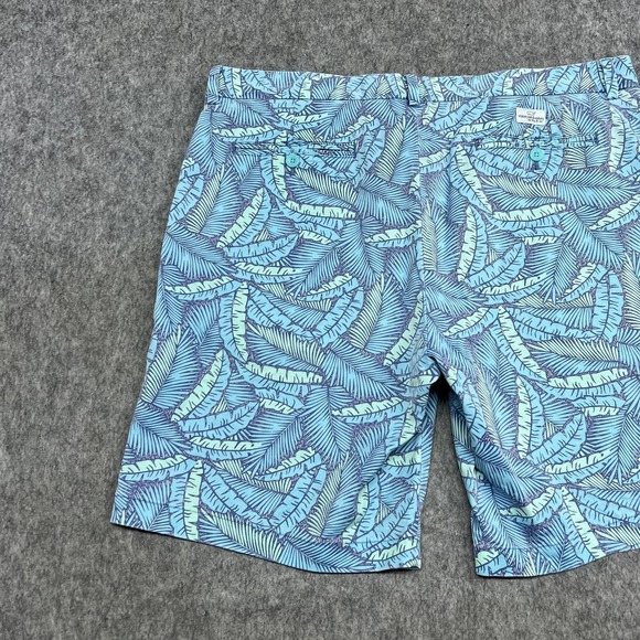 Vineyard Vines Shorts Mens 38 Blue Breaker Short Tropical Leaf Chino Stretch - Picture 8 of 16